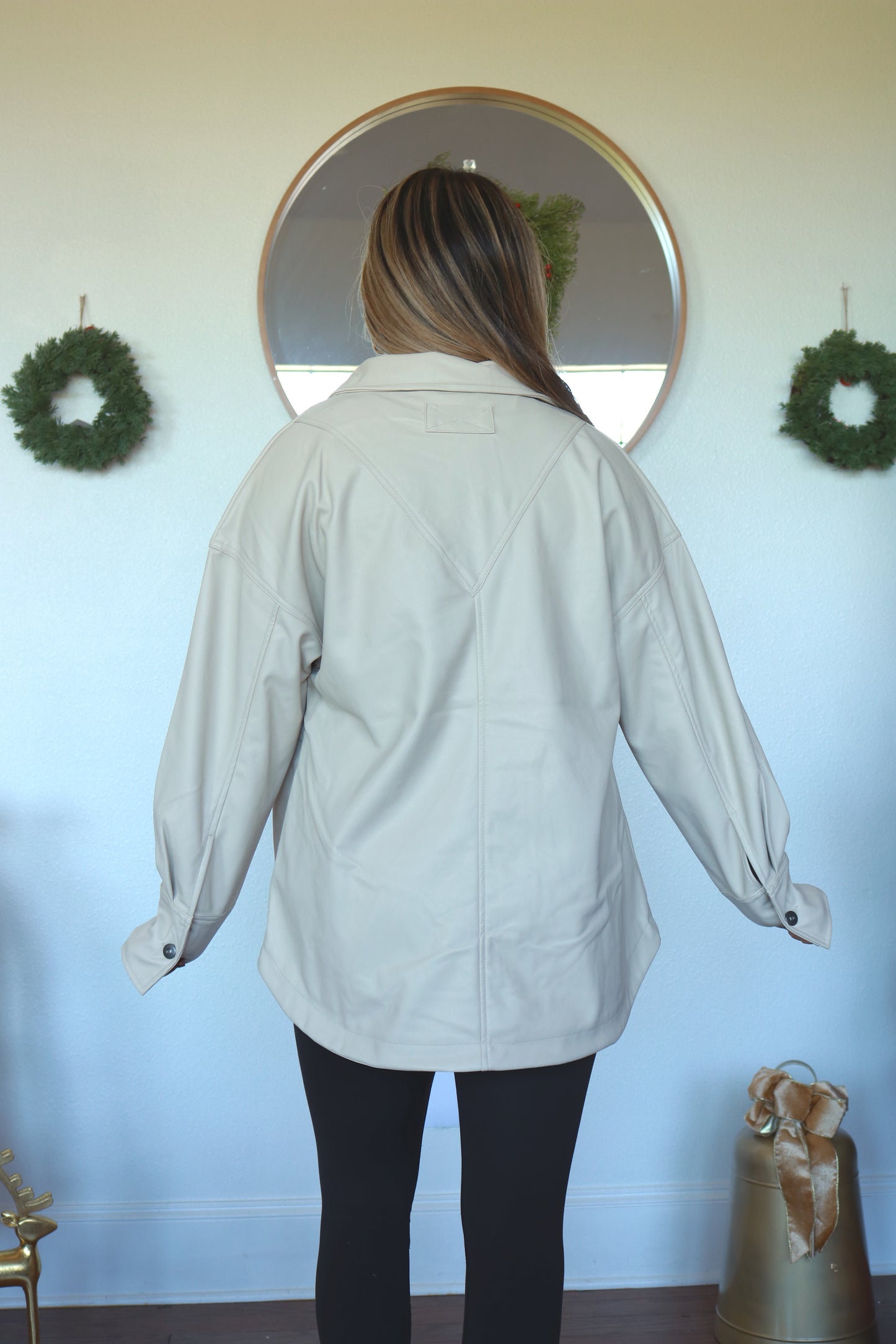 Bella Leather Jacket - Ivory