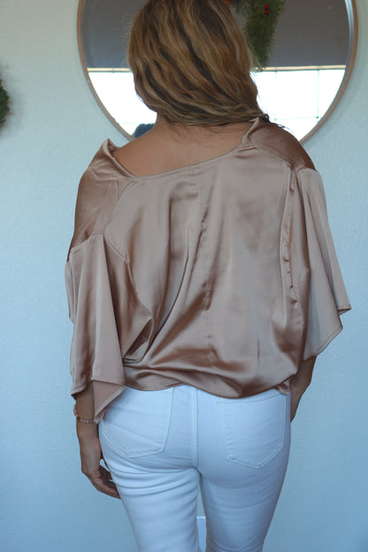 Champagne Toast Top- Taupe