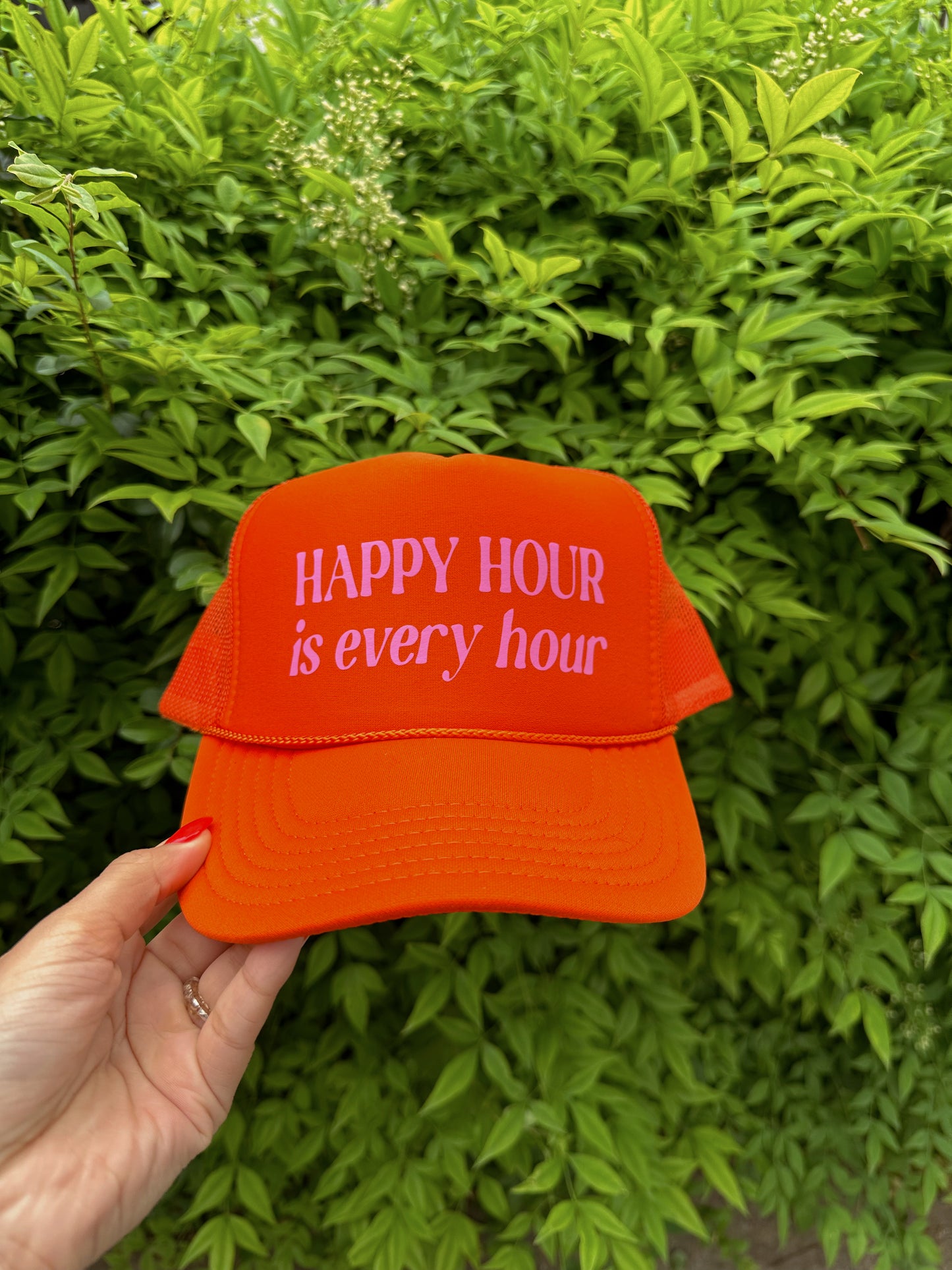 Happy Hour Trucker hat- Orange