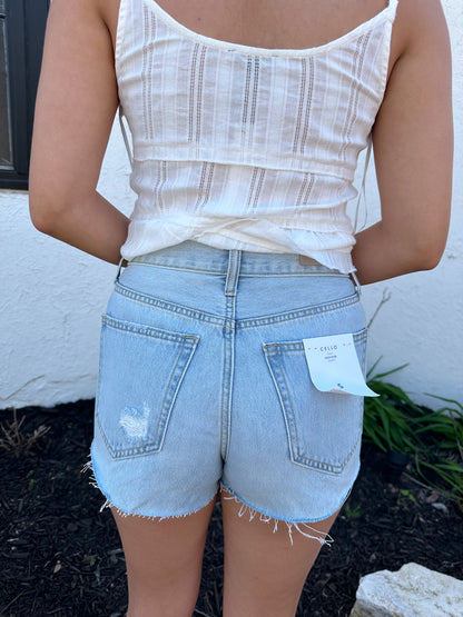 Remi Denim Shorts - Light blue