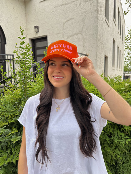 Happy Hour Trucker hat- Orange