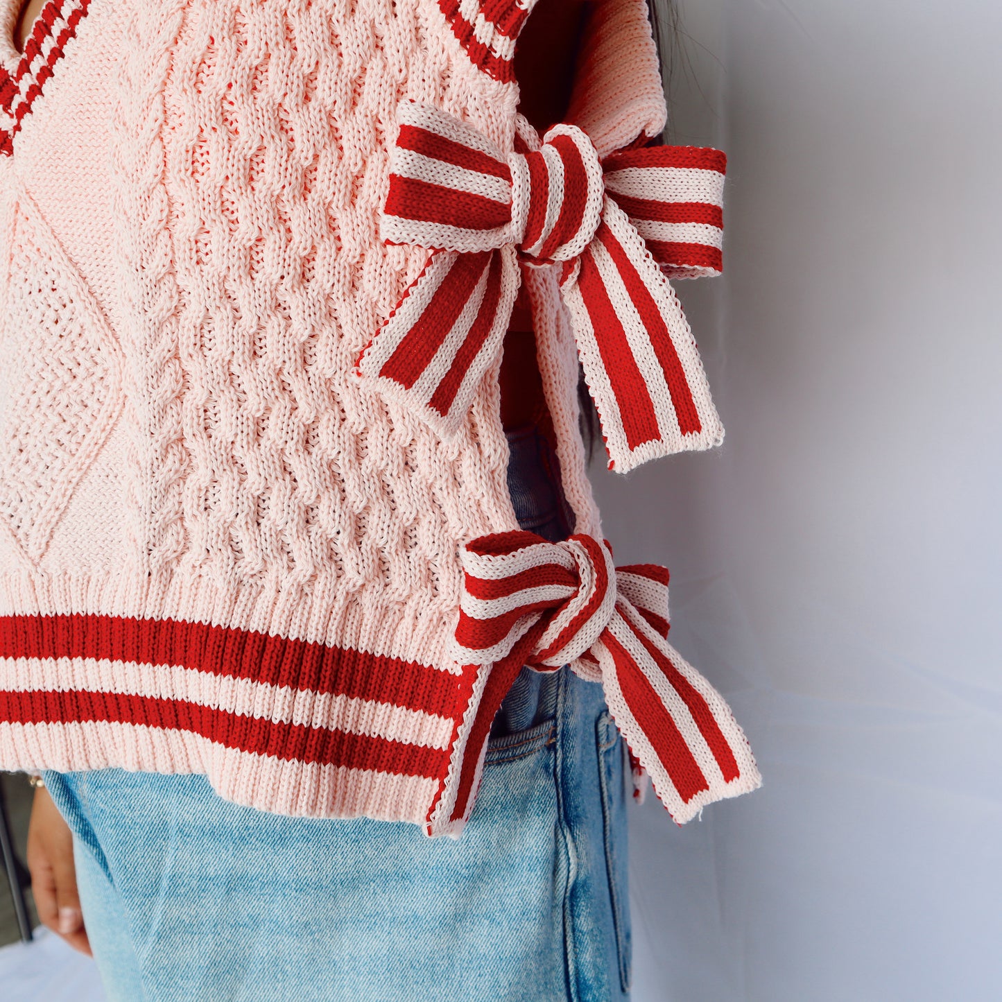 Bow-tiful Pink/Red Sweater Vest