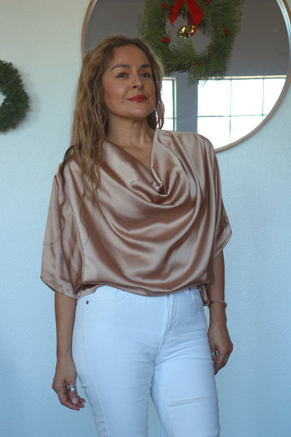 Champagne Toast Top- Taupe